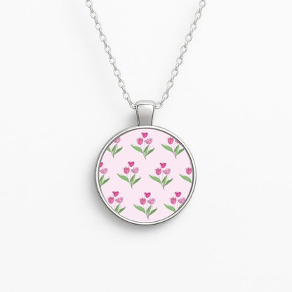 Pink Pattern - Floral Necklace