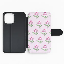 Pink Pattern - Floral Flip / Wallet Phone Case