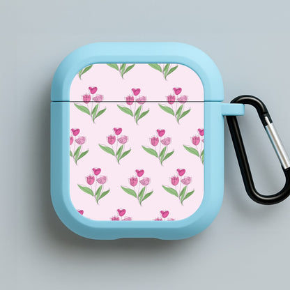 Pink Pattern - Floral Blue AirPods Case
