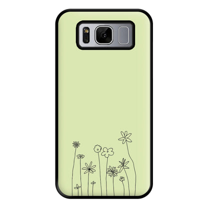 Floral Outline - Floral Phone Case for Galaxy S8 Plus