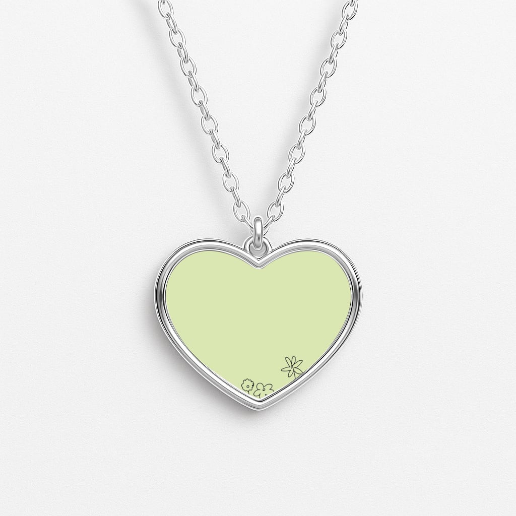 Floral Outline - Floral Heart Necklace