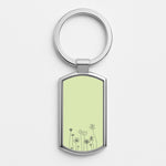 Floral Outline - Floral Silver Keyring