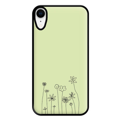 Floral Outline - Floral Phone Case for iPhone XR