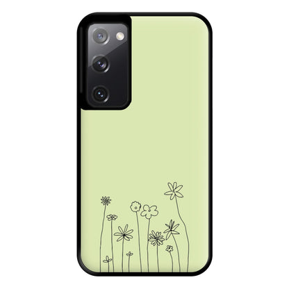 Floral Outline - Floral Phone Case for Galaxy S20FE