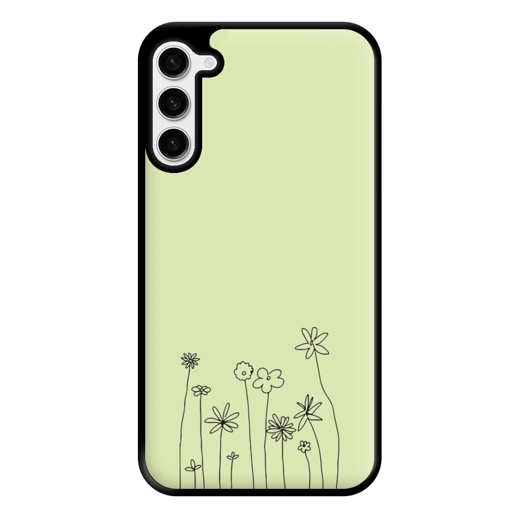 Floral Outline - Floral Phone Case for Galaxy S23 Plus