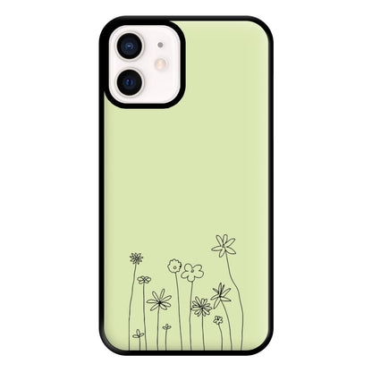 Floral Outline - Floral Phone Case for iPhone 13 Mini