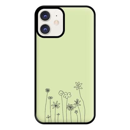 Floral Outline - Floral Phone Case for iPhone 12 / 12 Pro