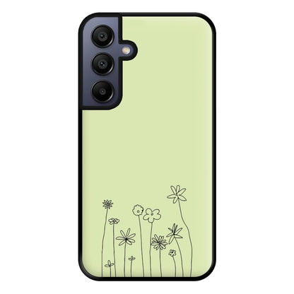 Floral Outline - Floral Phone Case for Galaxy A15