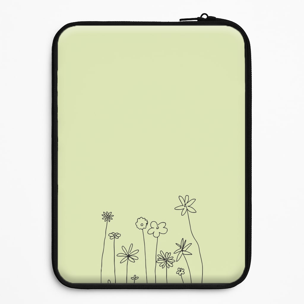 Floral Outline - Floral Laptop Sleeve
