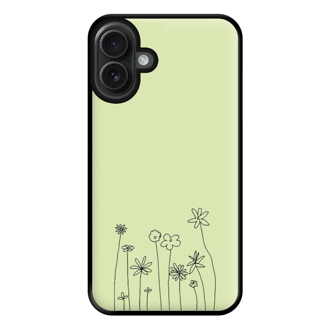 Floral Outline - Floral Phone Case for iPhone 16 Plus