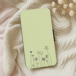 Floral Outline - Floral Wallet Phone Case