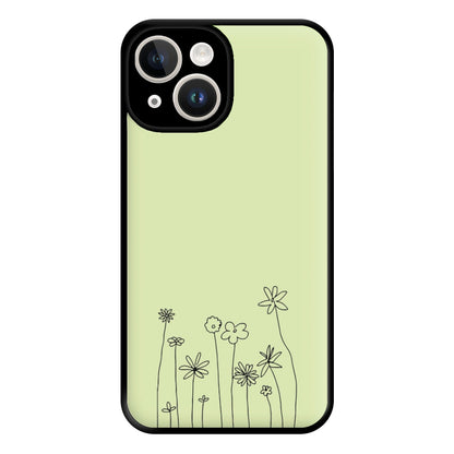 Floral Outline - Floral Phone Case for iPhone 14