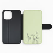 Floral Outline - Floral Flip / Wallet Phone Case 2