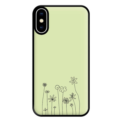 Floral Outline - Floral Phone Case for iPhone XS Max