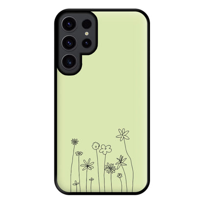 Floral Outline - Floral Phone Case for Galaxy S23 Ultra