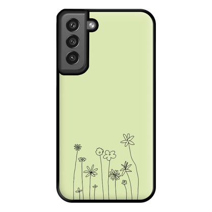 Floral Outline - Floral Phone Case for Galaxy S21FE