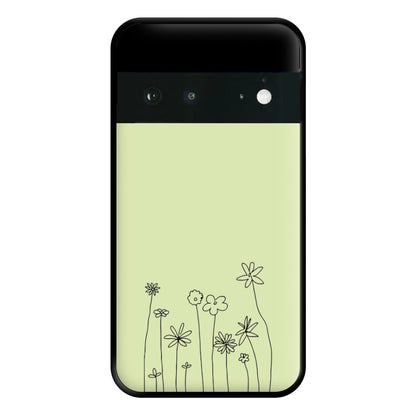 Floral Outline - Floral Phone Case for Google Pixel 6a