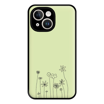 Floral Outline - Floral Phone Case for iPhone 14 Plus