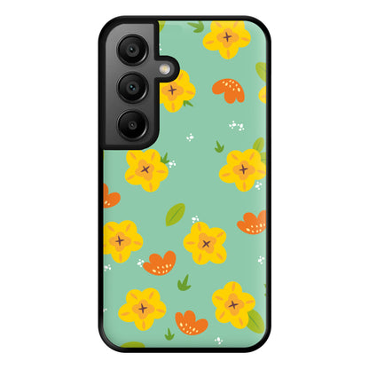 Yellow And Orange Pattern - Floral Phone Case for Google Pixel 8