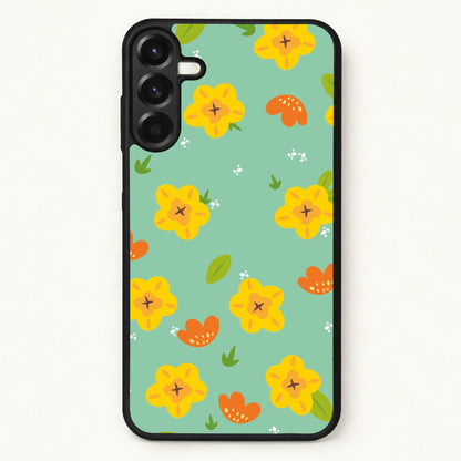 Yellow And Orange Pattern - Floral Phone Case for Galaxy A17