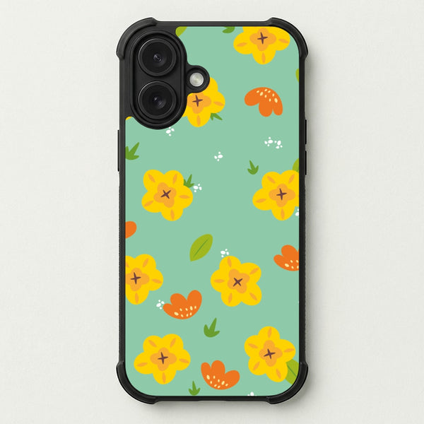 Yellow And Orange Pattern - Floral Phone Case — Bumper case