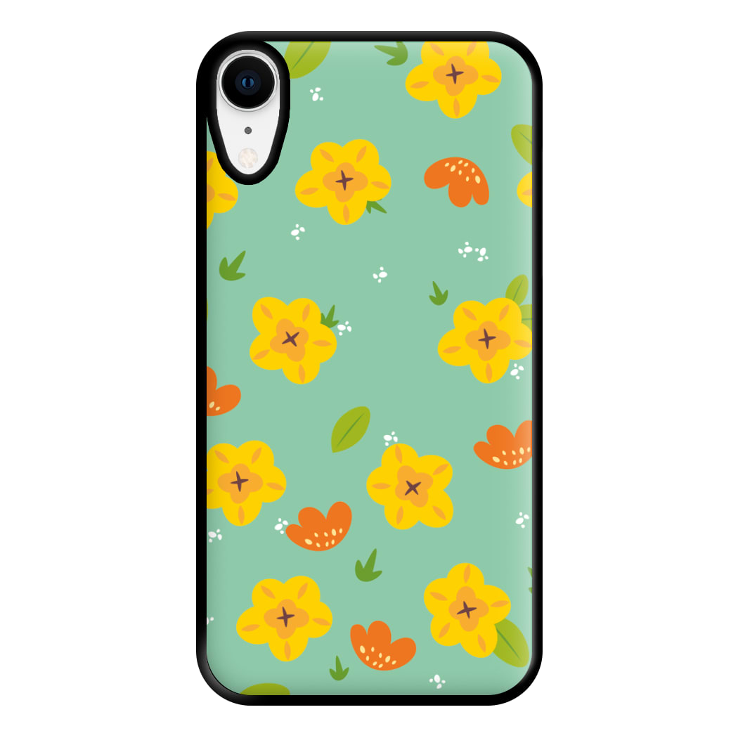 Yellow And Orange Pattern - Floral Phone Case for iPhone XR