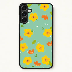 Yellow And Orange Pattern - Floral Phone Case for Galaxy A37