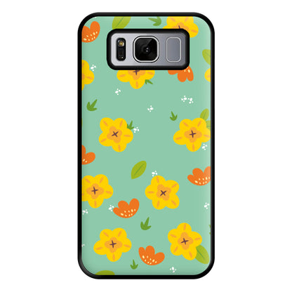 Yellow And Orange Pattern - Floral Phone Case for Galaxy S8 Plus