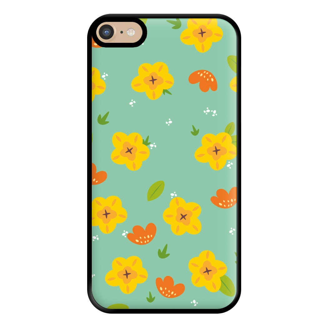 Yellow And Orange Pattern - Floral Phone Case for iPhone 6 Plus / 7 Plus / 8 Plus