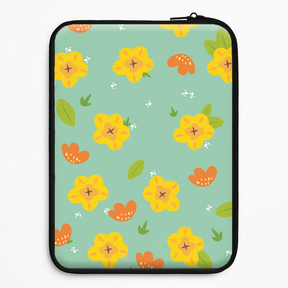 Yellow And Orange Pattern - Floral Universal Laptop Sleeve