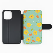 Yellow And Orange Pattern - Floral Flip / Wallet Phone Case 2