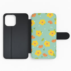 Yellow And Orange Pattern - Floral Flip Phone Case