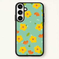 Yellow And Orange Pattern - Floral Phone Case for Galaxy S26
