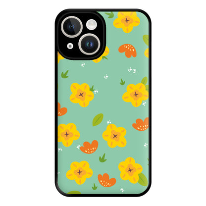 Yellow And Orange Pattern - Floral Phone Case for iPhone 14