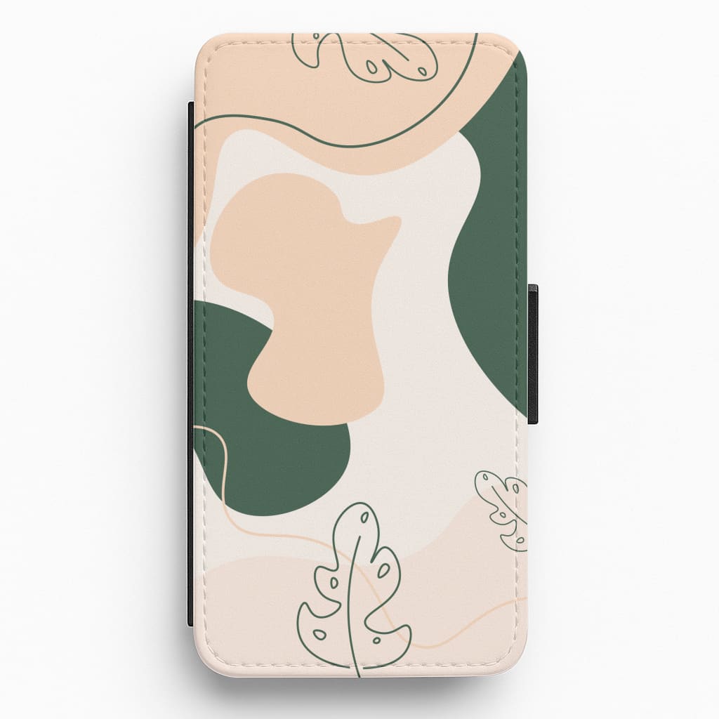 Abstract Leafs - Floral Flip / Wallet Phone Case
