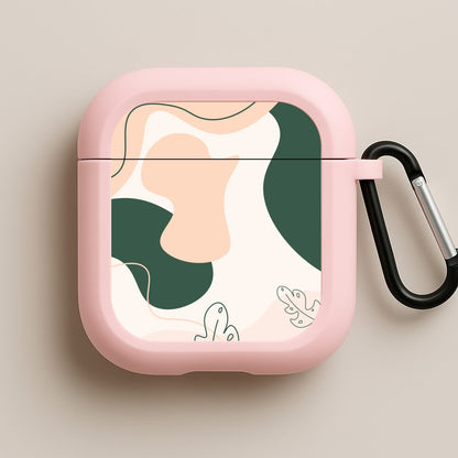 Abstract Leafs - Floral Pink AirPods Case