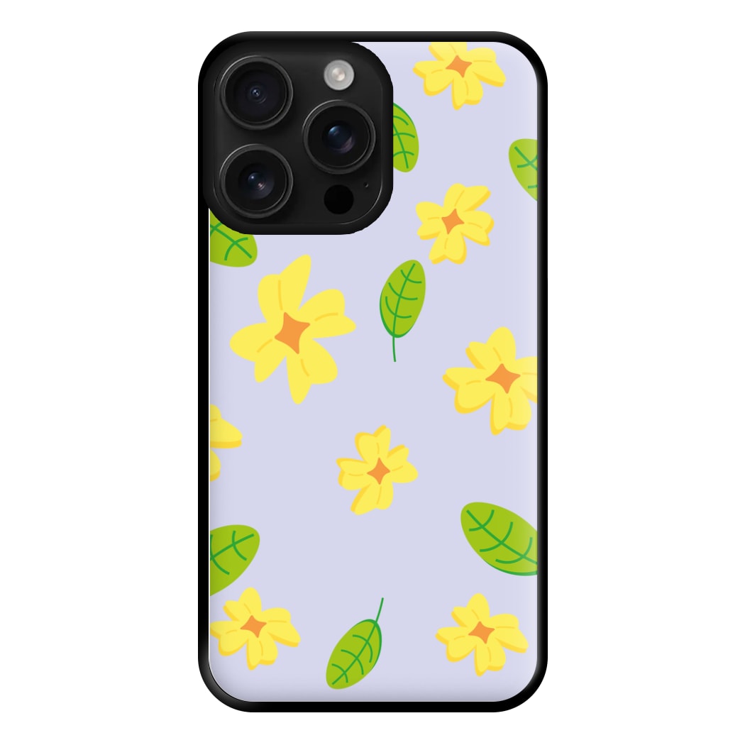 Yellow And Green Pattern - Floral Phone Case