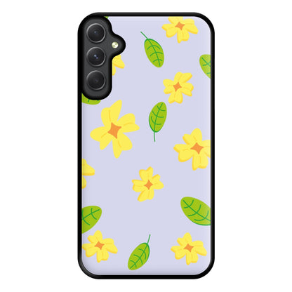 Yellow And Green Pattern - Floral Phone Case for Galaxy A54