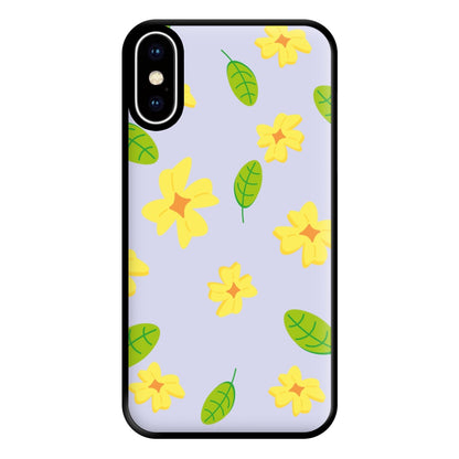 Yellow And Green Pattern - Floral Phone Case for iPhone XS Max