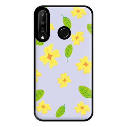 Yellow And Green Pattern - Floral Phone Case for Huawei P30 Lite