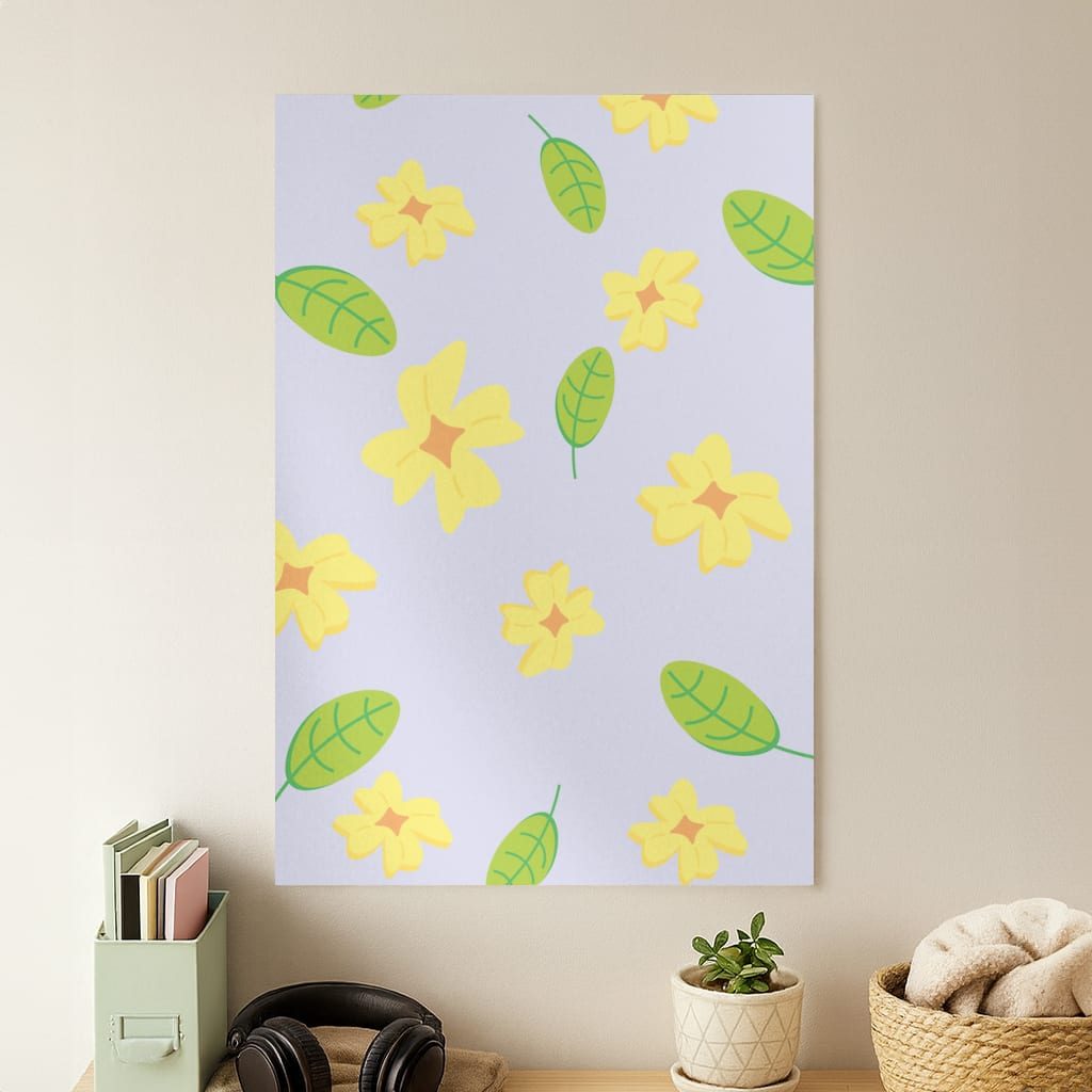 Yellow And Green Pattern - Floral Poster