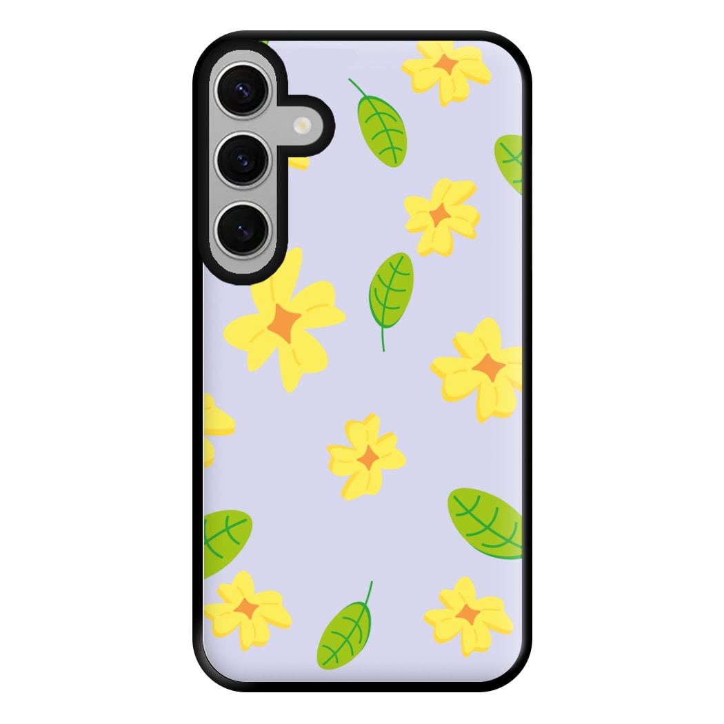 Yellow And Green Pattern - Floral Phone Case for Galaxy S24FE