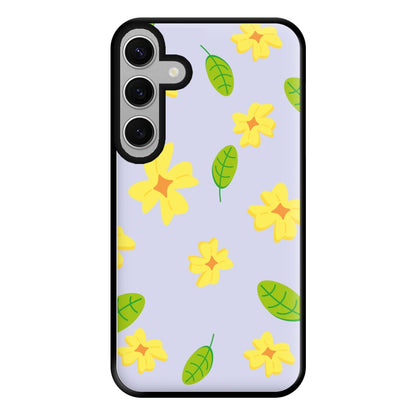 Yellow And Green Pattern - Floral Phone Case for Galaxy S24FE