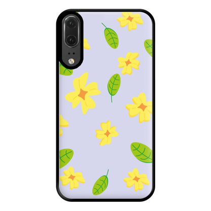 Yellow And Green Pattern - Floral Phone Case for Huawei P20