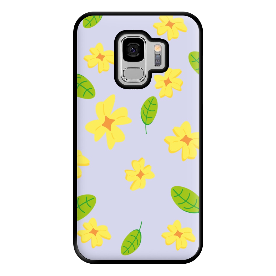 Yellow And Green Pattern - Floral Phone Case for Galaxy S9 Plus