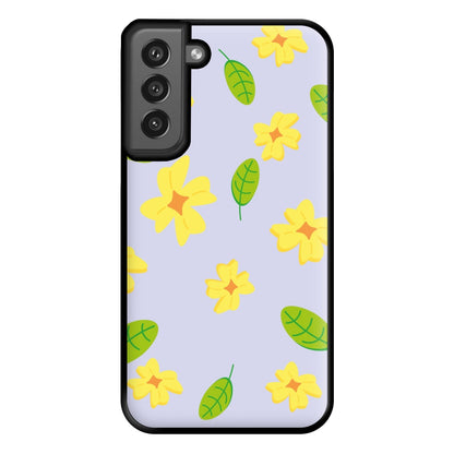 Yellow And Green Pattern - Floral Phone Case for Galaxy S21FE