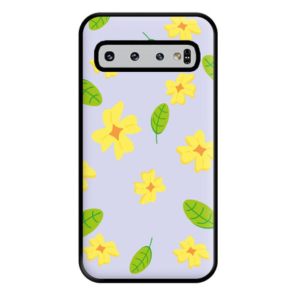 Yellow And Green Pattern - Floral Phone Case for Galaxy S10 Plus