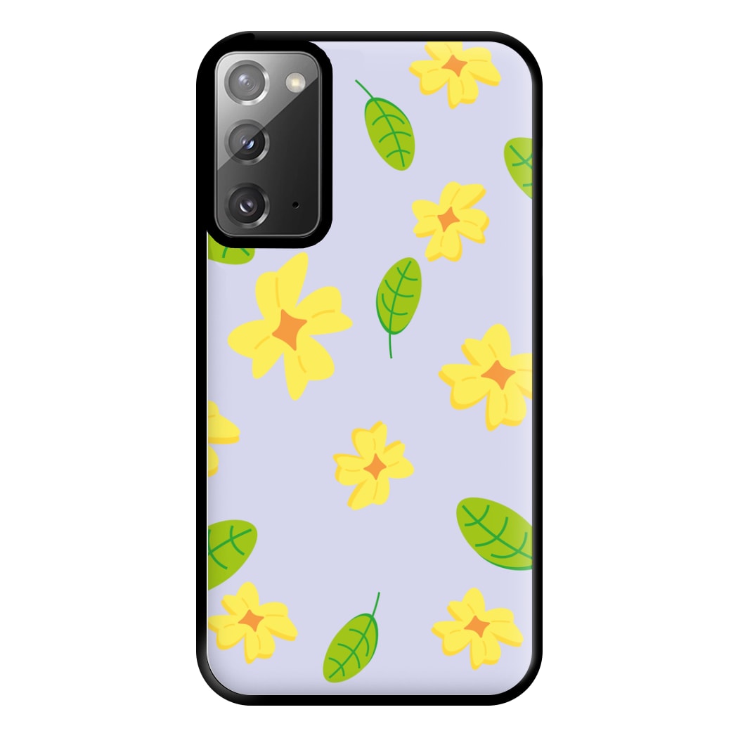 Yellow And Green Pattern - Floral Phone Case for Galaxy Note 20 Ultra