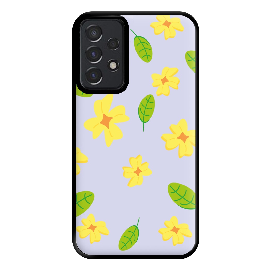 Yellow And Green Pattern - Floral Phone Case for Galaxy A52 / A52s