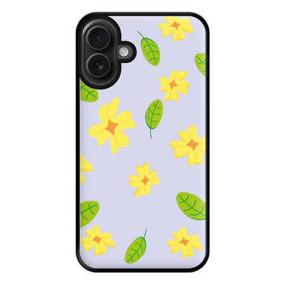 Yellow And Green Pattern - Floral Phone Case for iPhone 16 Plus